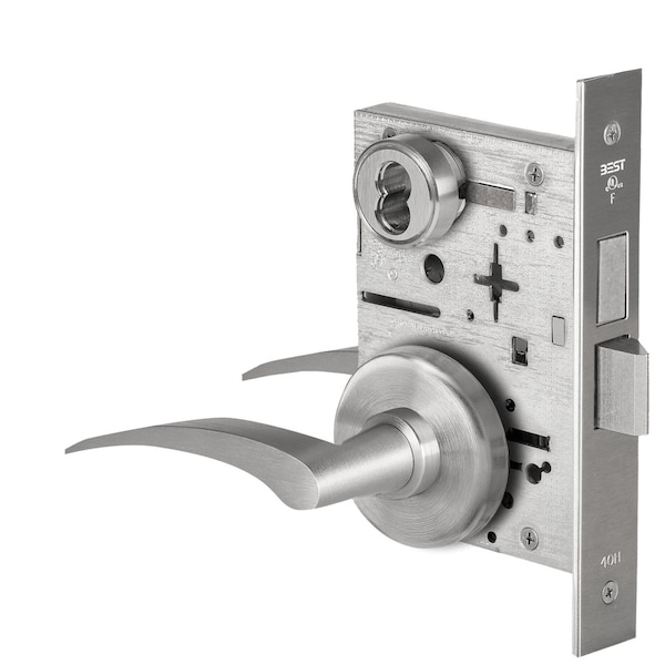 Best Grade 1 Dormitory Mortise Lock, 17L Lever, H Rose, SFIC Housing Less Core, Satin Chrome Finish, Fiel 45H7T17LH626 - main